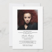 Classy モダン Transparentはっきりした文字Grad 2写真 案内状 (裏面)