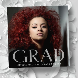 Classy モダン Transparentスタイリッシュ文字グラッド写真 案内状