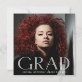 Classy モダン Transparentスタイリッシュ文字グラッド写真 案内状 (正面)