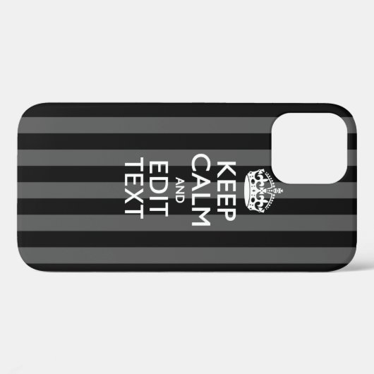 Classy 保 CALMとYour Text on Blackストライプ Options Case-Mate iPhoneケース (裏面 (横))