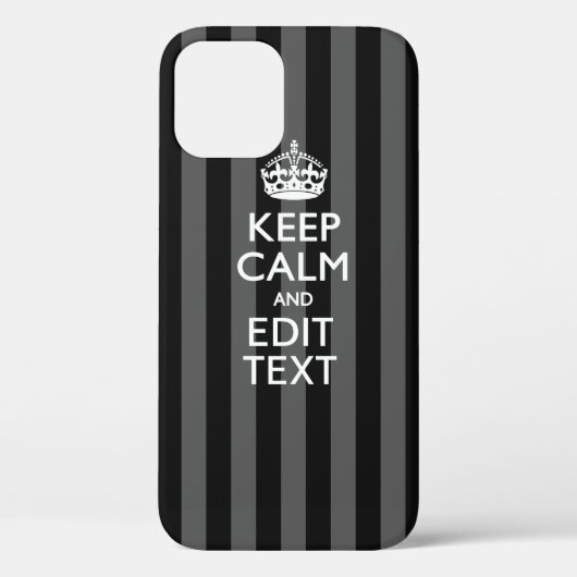 Classy 保 CALMとYour Text on Blackストライプ Options Case-Mate iPhoneケース (裏面)