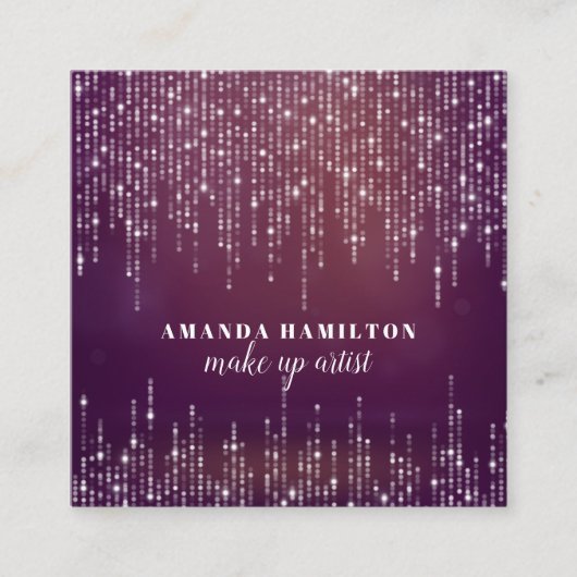 Classy 2ライトピンクのグラムメイクアップアーティストの列 スクエア名刺 (正面)