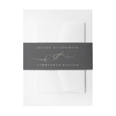 Classy Ampersand Charcoal Script Beige The Wedding 招待状ベリーバンド (正面例)
