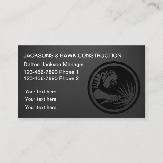 Classy And Cool Construction Theme QR Code 名刺 (正面)