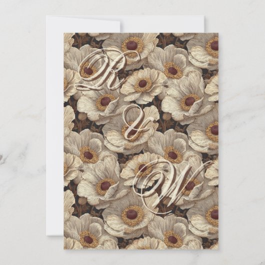 Classy Anemones Floral Backyard Wedding 招待状 (裏面)