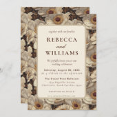 Classy Anemones Floral Backyard Wedding 招待状 (正面/裏面)