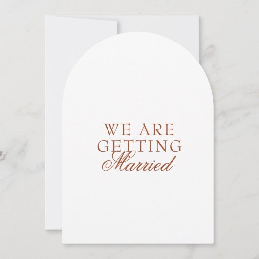 Classy Arch Burnt Orange Boho Terracotta Wedding 招待状 (裏面)