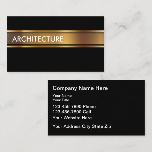 Classy Architect Modern Business Cards 名刺 (正面/裏面)