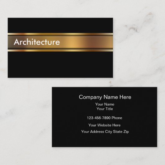 Classy Architect Theme Business Cards 名刺 (正面/裏面)