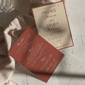 Classy Auburn Copper Old Money All In One Wedding 招待状