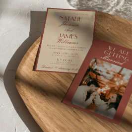 Classy Auburn Copper Old Money Luxury Wedding 招待状