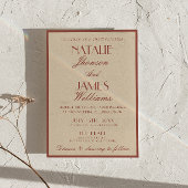 Classy Auburn Copper Old Money Luxury Wedding 招待状