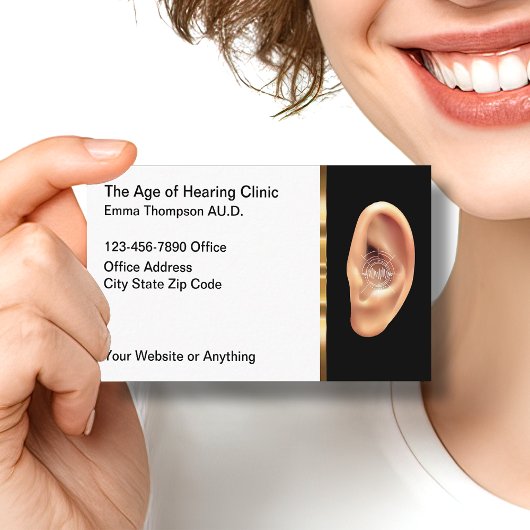 Classy Audiologist Hearing Center Business cards 名刺