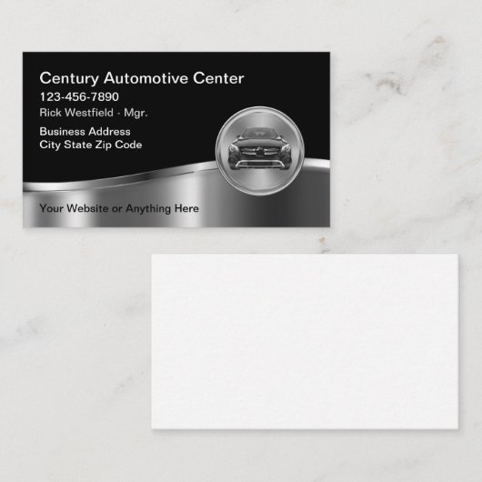 Classy Automotive Modern Business Cards 名刺 (正面/裏面)