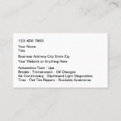 Classy Automotive Sleek Modern  名刺 (裏面)