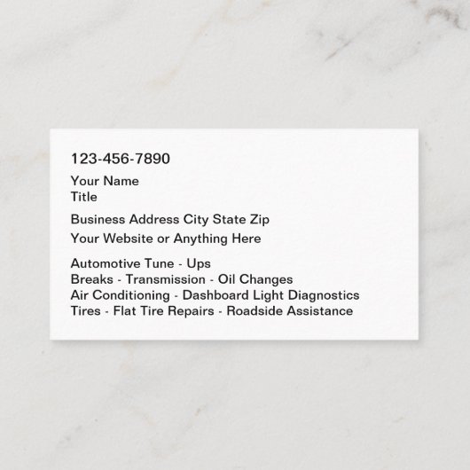 Classy Automotive Sleek Modern  名刺 (裏面)