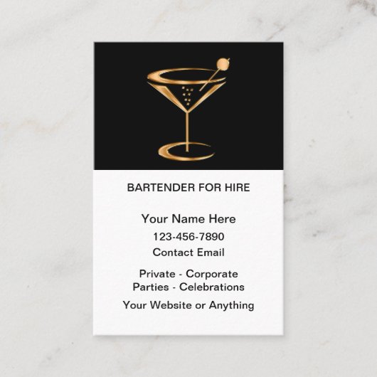 Classy Bartender For Hire 名刺 (正面)
