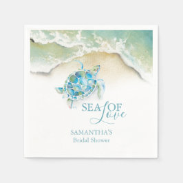 Classy Beach Bridal Shower Napkins スタンダードカクテルナプキン