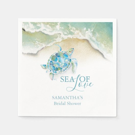 Classy Beach Bridal Shower Napkins スタンダードカクテルナプキン (正面)