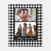 Classy Black パーソナライズされた Friends写真と名前 フリースブランケット (正面)