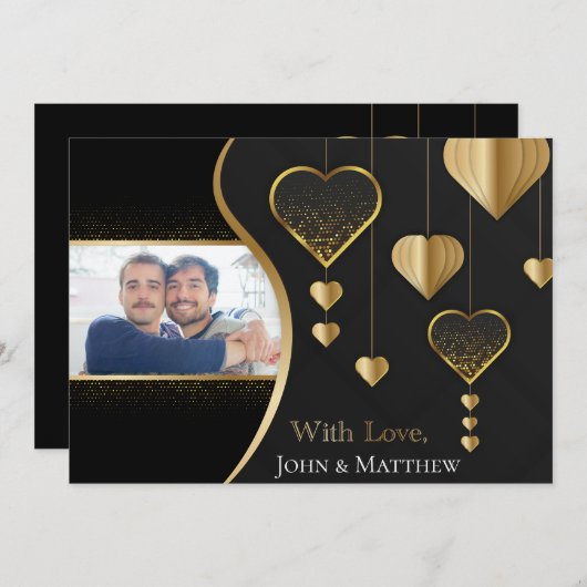 Classy Black and 金ゴールド, The G in LGBTQ Valentine (正面/裏面)