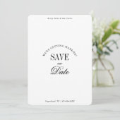 Classy Black and White Elegant Save the Date Card セーブザデート (スタンド正面)