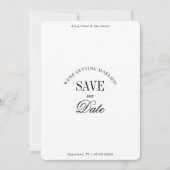 Classy Black and White Elegant Save the Date Card セーブザデート (正面)
