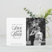 Classy Black and White Elegant Save the Date Card セーブザデート (スタンド正面)