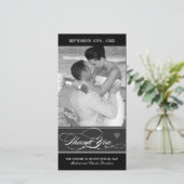 Classy Black and White Thank You Photo Card (4x8) サンキューカード (スタンド正面)