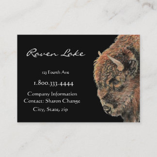 Classy Black Bison, Buffalo Business Card 名刺