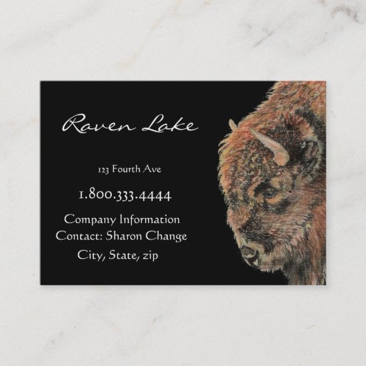 Classy Black Bison, Buffalo Business Card 名刺 (正面)