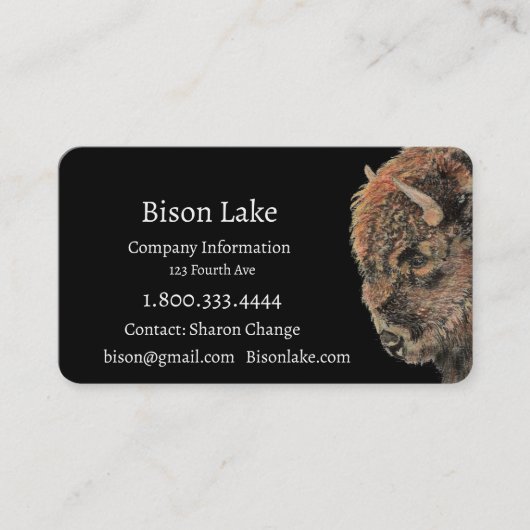 Classy Black Bison, Buffalo Business Card 名刺 (正面)
