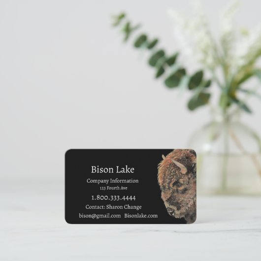 Classy Black Bison, Buffalo Business Card 名刺 (スタンド正面)