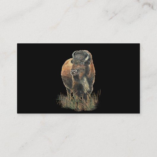 Classy Black Bison, Buffalo Business Card 名刺 (裏面)
