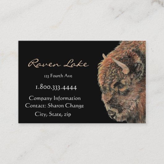 Classy Black Bison, Buffalo Business Card 名刺 (正面)
