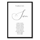 Classy Black Border Script Wedding Seating Chart テーブルナンバー (裏面)