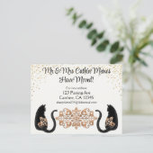 Classy Black Cat、引っ越しました、新しいアドレス ポストカード (スタンド正面)