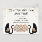 Classy Black Cat、引っ越しました、新しいアドレス ポストカード (正面)