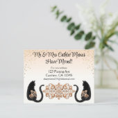 Classy Black Cat、引っ越しました、New Address Postcar ポストカード (スタンド正面)