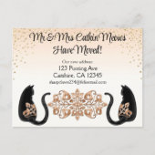 Classy Black Cat、引っ越しました、New Address Postcar ポストカード (正面)