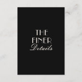 Classy Black Cream Old Money Wedding Details エンクロージャーカード (裏面)