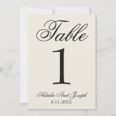 Classy Black Cream Old Money Wedding Table Number 招待状 (正面)