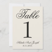 Classy Black Cream Old Money Wedding Table Number 招待状 (裏面)