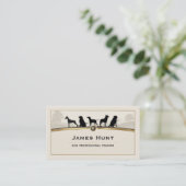 Classy Black Gold Dog Trainer Puppy Business Card 名刺 (スタンド正面)