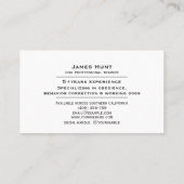 Classy Black Gold Dog Trainer Puppy Business Card 名刺 (裏面)