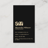 Classy Black Gold Pattern Luxury Style 名刺 (裏面)