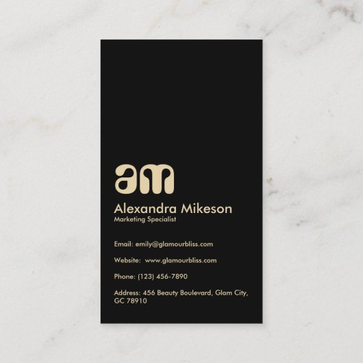 Classy Black Gold Pattern Luxury Style 名刺 (裏面)