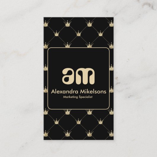 Classy Black Gold Pattern Luxury Style 名刺 (正面)