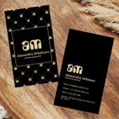 Classy Black Gold Pattern Luxury Style 名刺