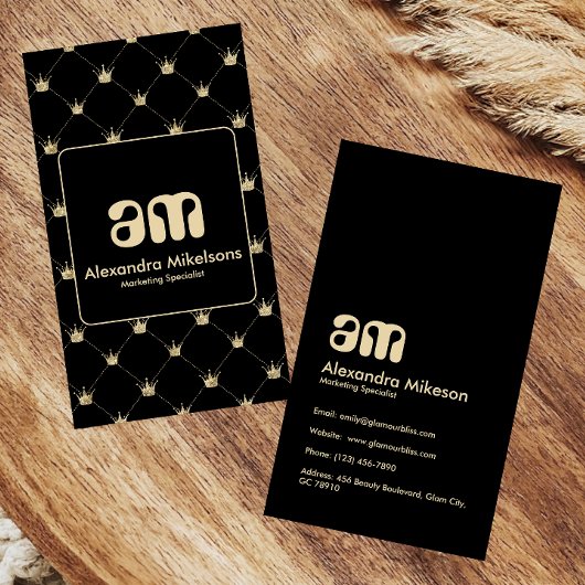 Classy Black Gold Pattern Luxury Style 名刺